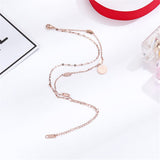 18k Rose Gold-Plated Coin Layer Anklet