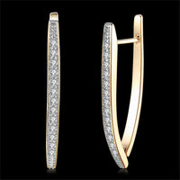 Cubic Zirconia & 18k Gold-Plated Triangle Drop Earrings - streetregion
