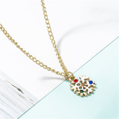 Cubic Zirconia & 18K Gold-Plated Snowflake Necklace & Drop Earrings