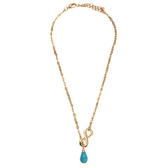 Blue Turquoise & 18K Gold-Plated Infinity Lariat Necklace