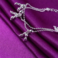 Fine Silver-Plated Peanut Charm Anklet