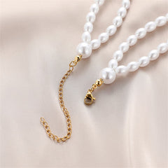 Pearl & 18K Gold-Plated Angel Wing Layered Pendant Necklace