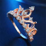 Cubic Zirconia & 18k Gold-Plated Crown Ring
