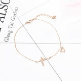 18k Rose Gold-Plated Electrocardiogram & Heart Anklet