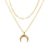 18K Gold-Plated Moon Layered Pendant Necklace