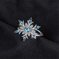 Light Blue Crystal Snowflake Ring