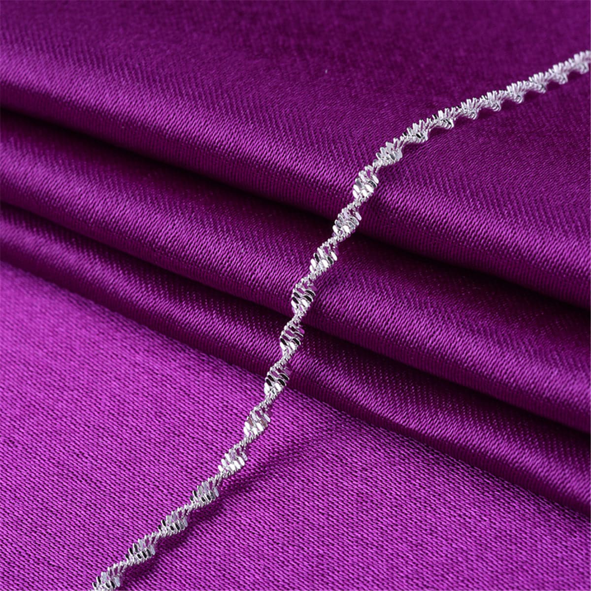 Silver-Plated Rope Chain Anklet