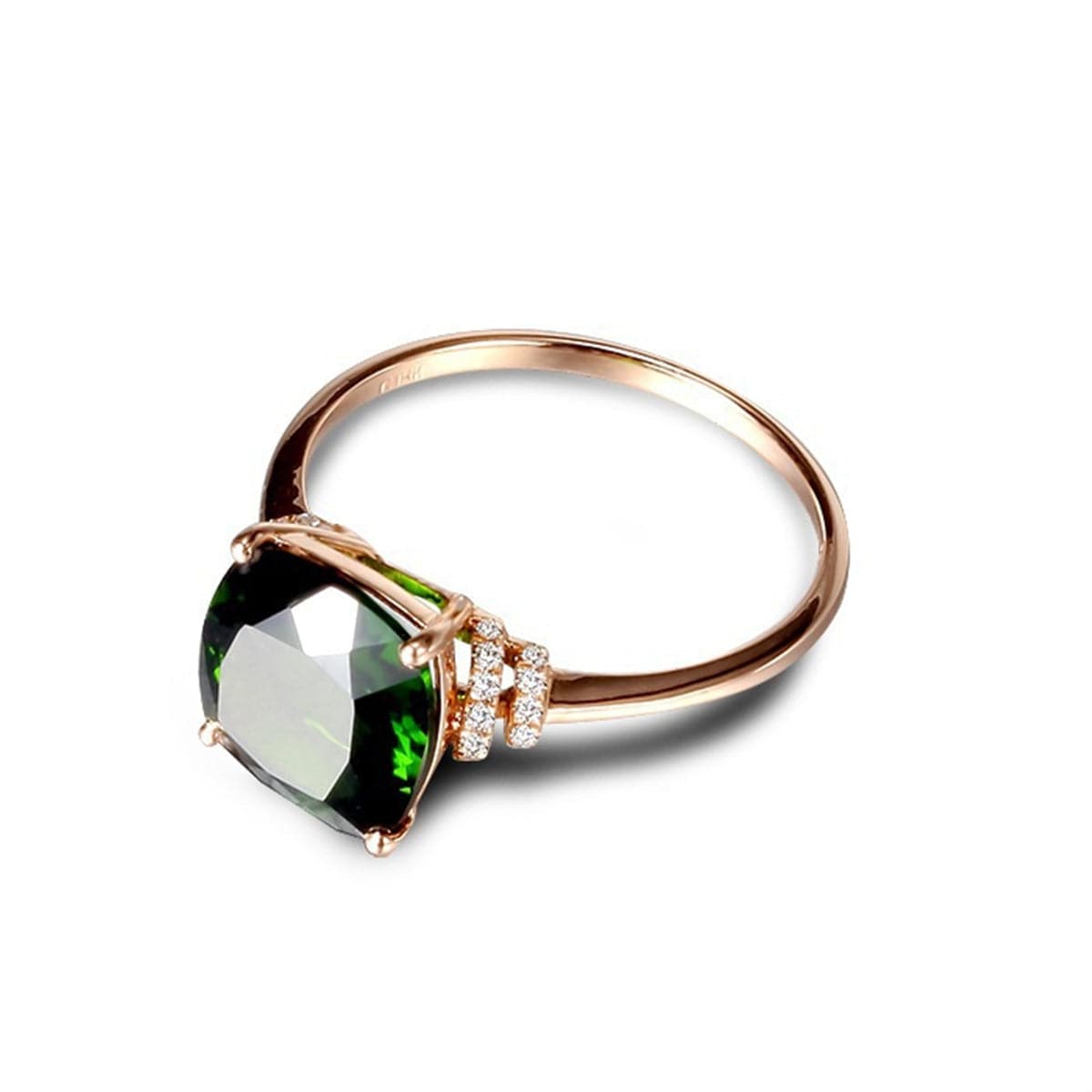Green Crystal & Cubic Zirconia Princess-Cut Ring - streetregion