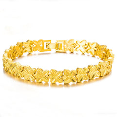 18K Gold-Plated Clover Station Bracelet