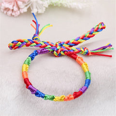 Rainbow Woven Rattan Adjustable Bracelet