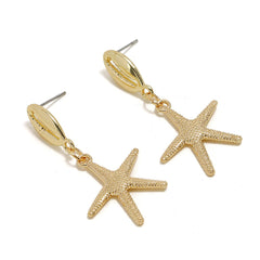 18K Gold-Plated Shell & Starfish Drop Earrings