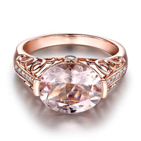 Cubic Zirconia & 18k Rose Gold-Plated Oval Eternity Ring - streetregion
