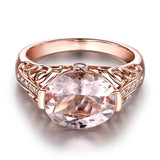 Cubic Zirconia & 18k Rose Gold-Plated Oval Eternity Ring - streetregion