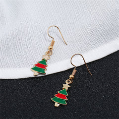 Green Enamel & 18K Gold-Plated Christmas Tree Pendant Necklace Set