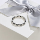 Cubic Zirconia & Sterling Silver Heart Band