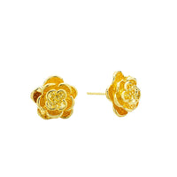 Goldtone Flower Stud Earrings