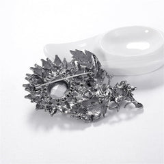 Black Crystal & Cubic Zirconia Sunflower Brooch