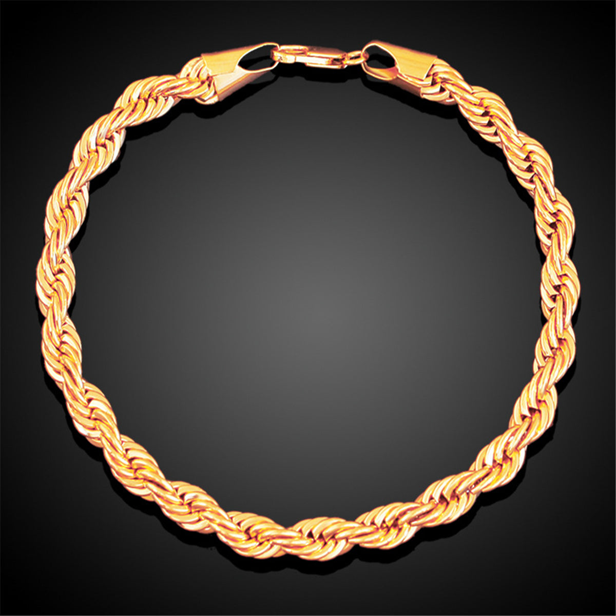 18K Gold-Plated Twine Bracelet, gold bracelet for women, elegant gift for her, front view