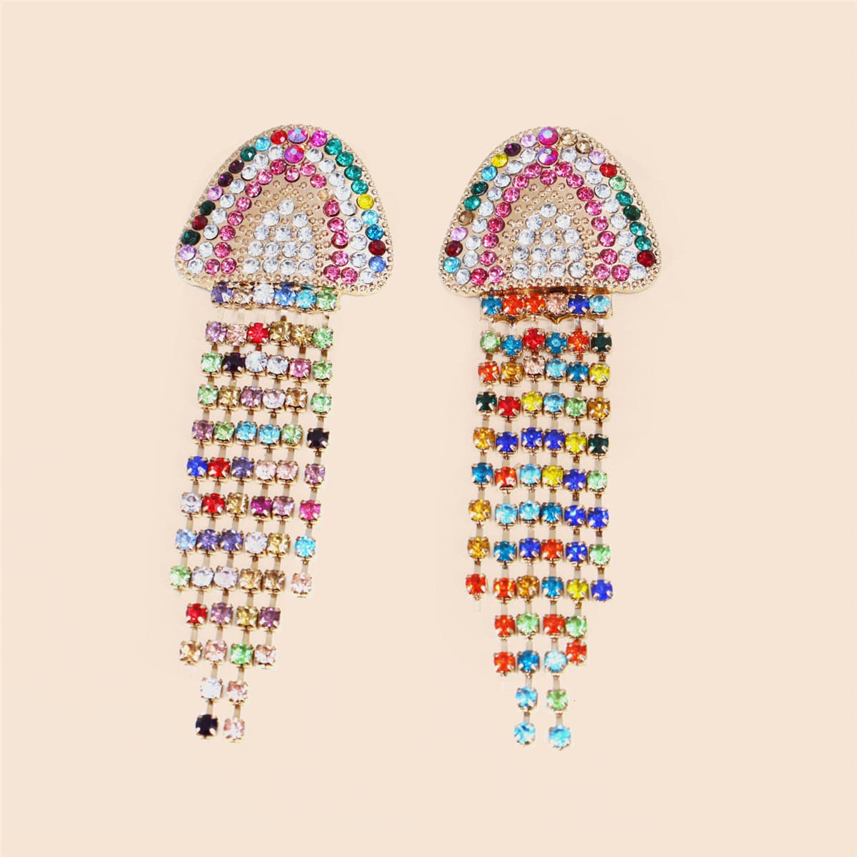 Colored Cubic Zirconia & 18K Gold-Plated Jellyfish Drop Earrings
