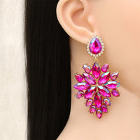 Rose & Goldtone Marquise Chandelier Drop Earrings