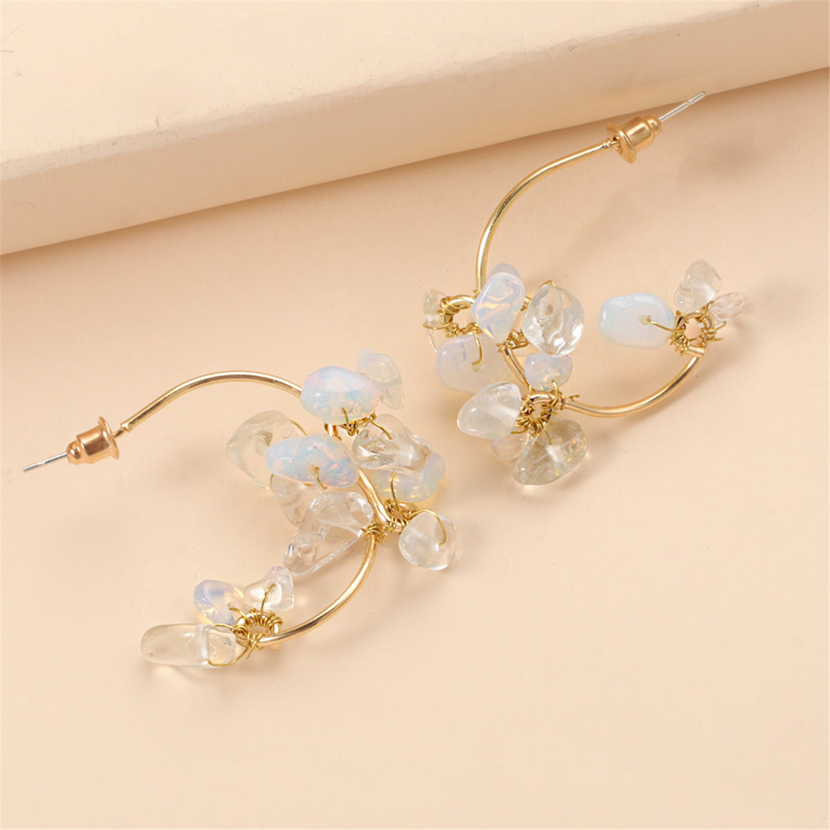 Resin & 18K Gold-Plated Flower Drop Earrings