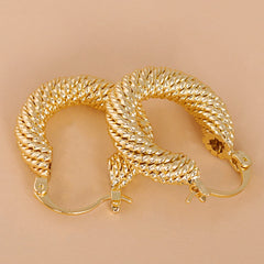 18K Gold Plated Braided Hoop Earrings