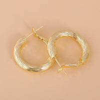18K Gold-Plated Drawn-Wire Hoop Earrings