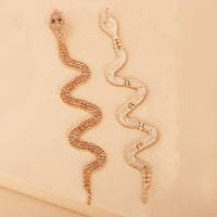 Champagne Cubic Zirconia & Goldtone Snake Drop Earrings