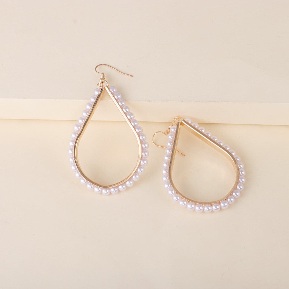 Pearl & 18K Gold-Plated Teardrop Earrings