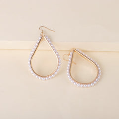 Pearl & 18K Gold-Plated Teardrop Earrings