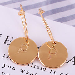 18K Gold-Plated Letter Cut Drop Earrings