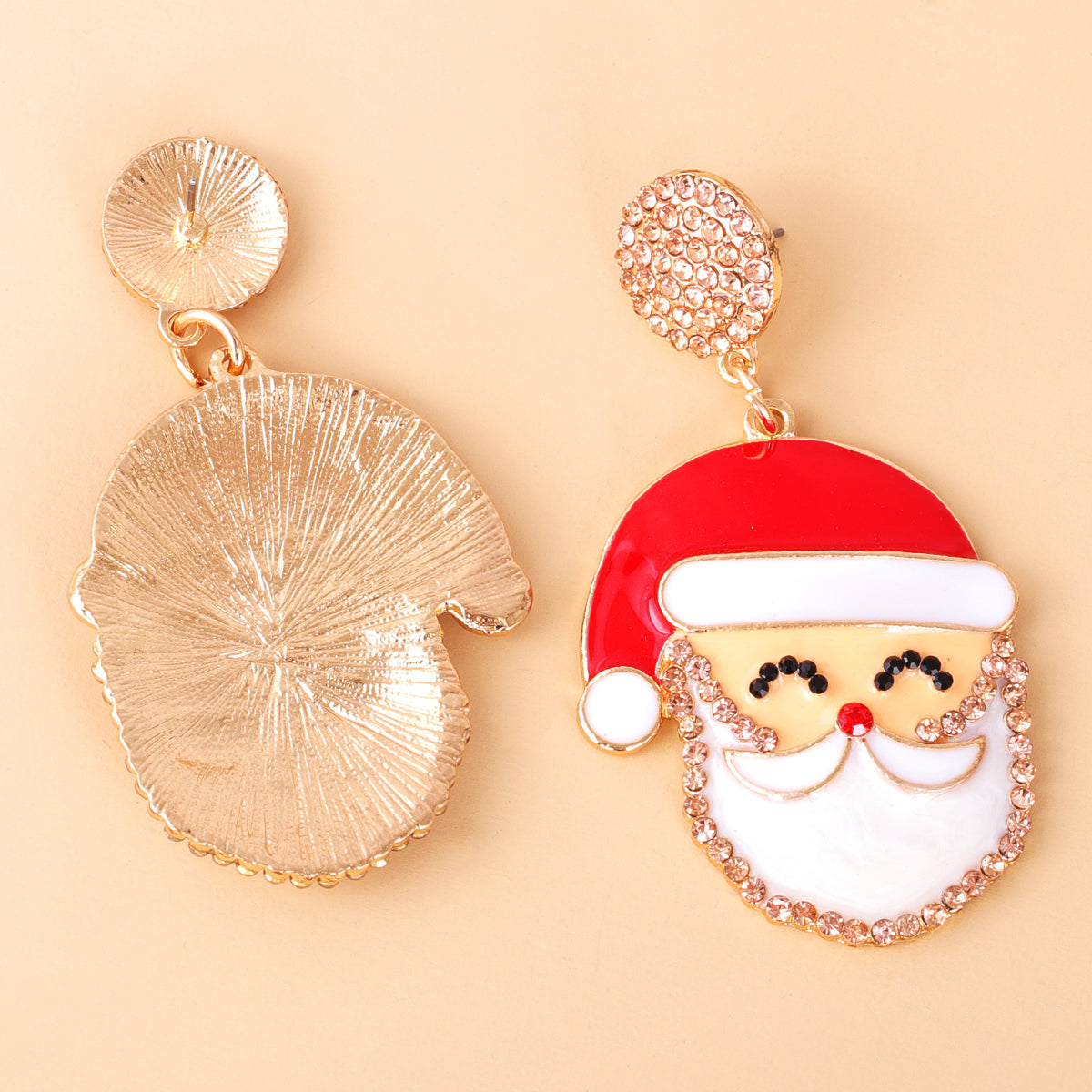Red Cubic Zirconia Santa Face Drop Earrings, drop earrings for women, elegant gift for her, lifestyle look