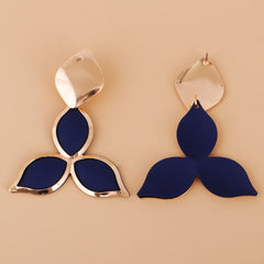 Blue Acrylic & 18K Gold-Plated Flower Drop Earrings