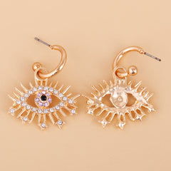 Cubic Zirconia & 18K Gold-Plated Eye Drop Earrings