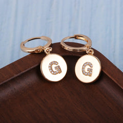 Cubic Zirconia & 18K Gold-Plated Letter G Cut Drop Earrings