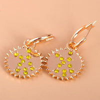 Yellow Cubic Zirconia & 18K Gold-Plated Sun Drop Earrings