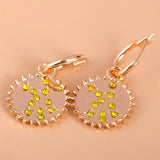 Yellow Cubic Zirconia & 18K Gold-Plated Sun Drop Earrings