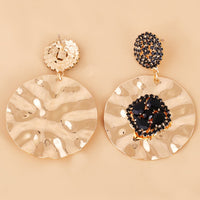 Black Cubic Zirconia & Goldtone Drop Earrings