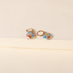 White Floral Pearl & 18K Gold-Plated Round Drop Earrings