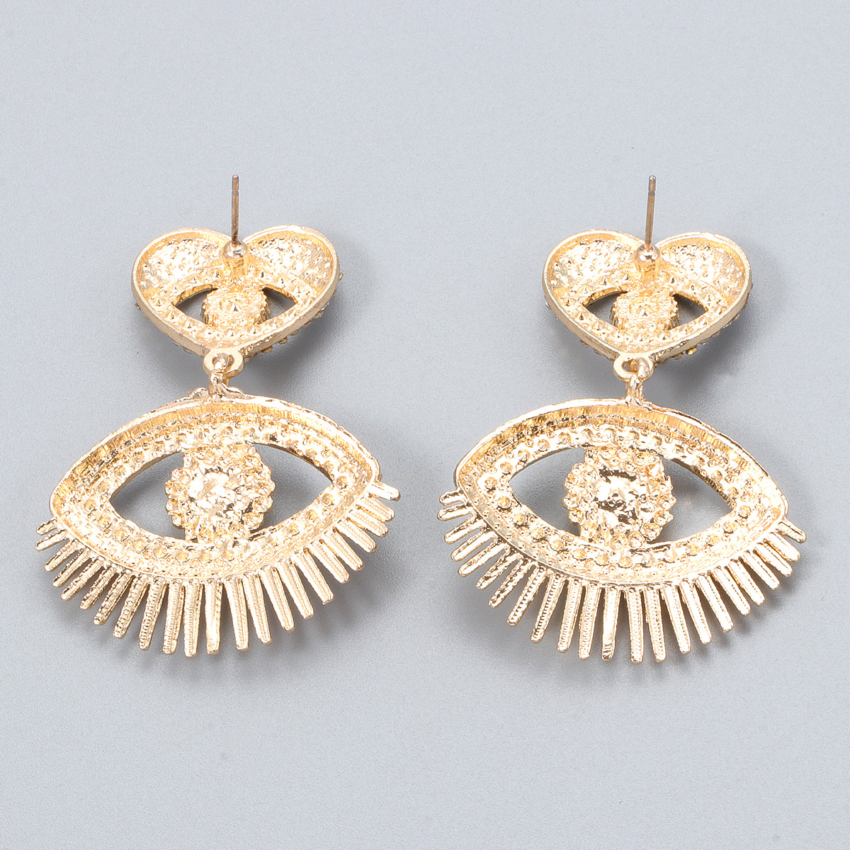 Black Cubic Zirconia and 18K Gold-Plated Evil Eye Drop Earrings, gold drop earrings for women, lifestyle look