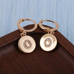 Cubic Zirconia & 18K Gold-Plated Letter O Cut Drop Earrings