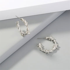 Silver-Plated Twine Hoop Earrings