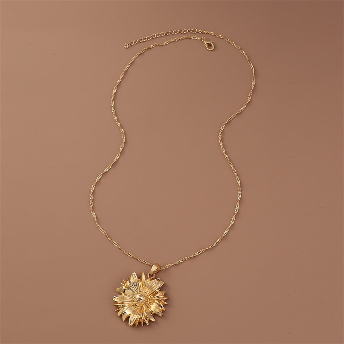 18K Gold-Plated Mum Pendant Necklace, gold pendant necklace for women, everyday style, lifestyle look