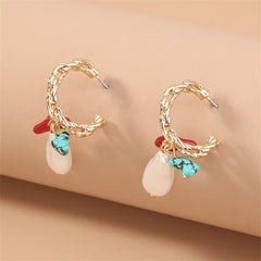 Turquoise & 18K Gold-Plated Drop Earrings