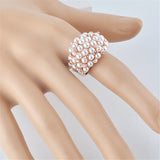 cubic zirconia & Imitation Pearl Promise Ring - streetregion