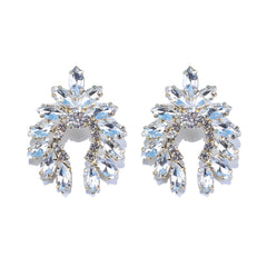 Crystal & Cubic Zirconia Curved Stud Earrings