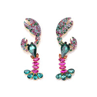 Green Crystal & Cubic Zirconia Lobster Drop Earrings