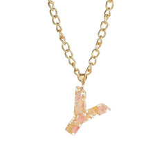 Pink & 18K Gold-Plated Floral Alphabet Y Pendant Necklace