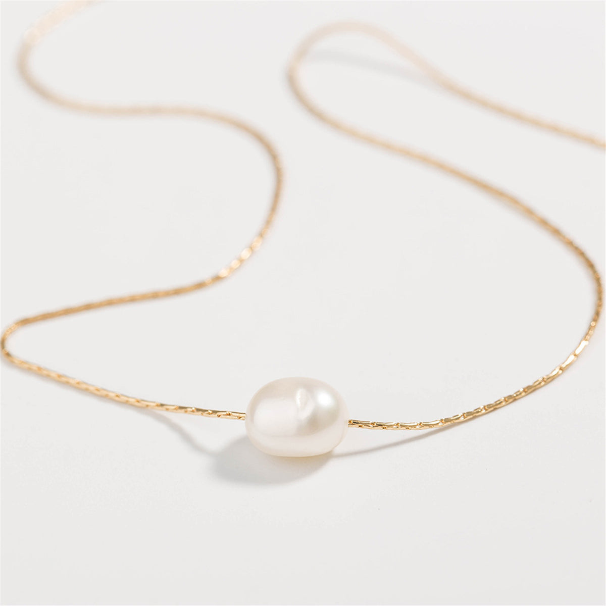Pearl and 18K Gold-Plated Layered Pendant Necklace, gold pendant necklace for women, elegant gift for her, styled look