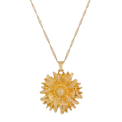 18K Gold-Plated Mum Pendant Necklace, gold pendant necklace for women, everyday style, styled look